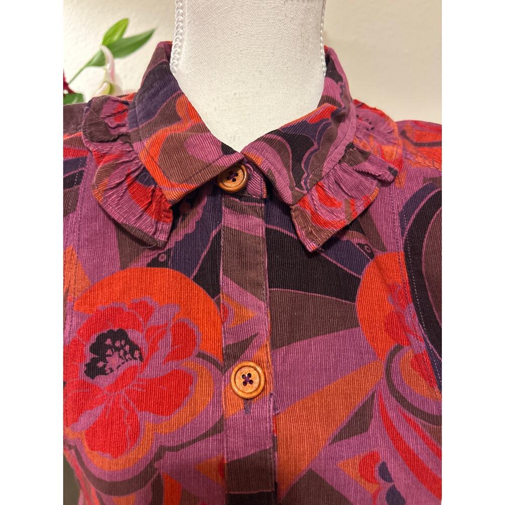 Free People | Sunny Days Pink/Purple Corduroy Mini Dress | XS - Picture 5 of 13